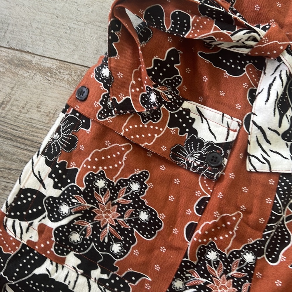 House of Harlow 1960 Floral Jumpsuit in Rust and Black - Picture 2 of 6